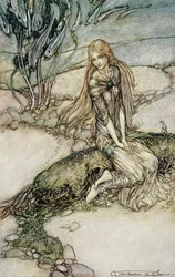 Undine, illustratie uit het boek van Baron Friedrich de la Motte Fouque (1777-1843) 1909